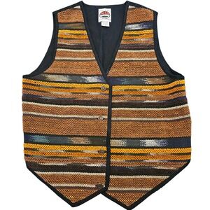 Vintage Southwestern Vest Y2K Boho Bohemian‎ Western Cowgirl Sz Medium